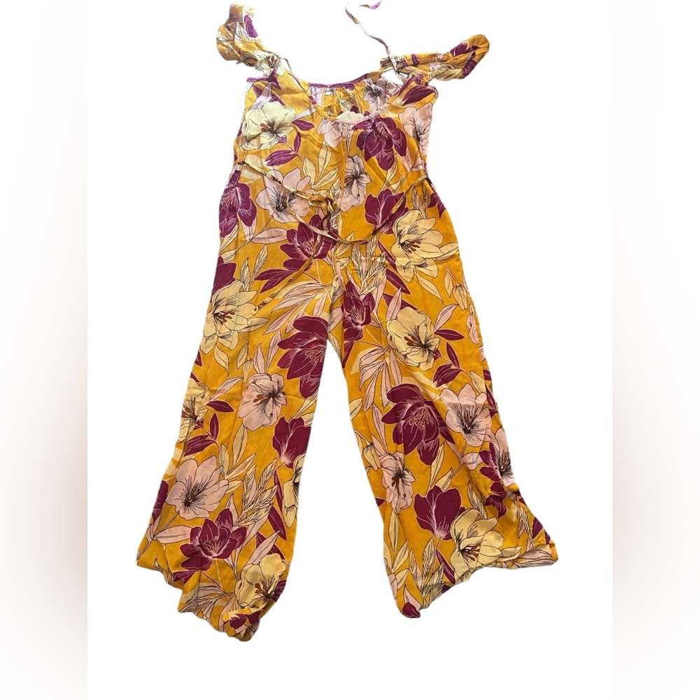 BOG Band of the Free EUPHORIA GOLD FLORAL WIDE LEG JUMPSUIT, XS, NWT - Picture 4 of 9